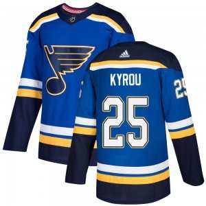 Men%27s St. Louis Blues #25 Jordan Kyrou Blue Home Official Adidas Jersey Dzhi